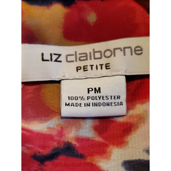 Liz Claiborne PM American Navy Multi Color Floral Top & Black Camisole NWT - Picture 9 of 12